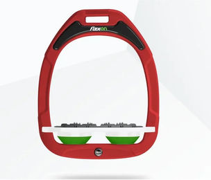 Flex-On Ultra Grip Steigbügel Platte Green Composite Rot Weiß Grün – Bild 1 von 1