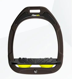 Flex-On Ultra Grip Steigbügel schräg aus Green Composite in Braun Schwarz Gelb – Bild 1 von 1