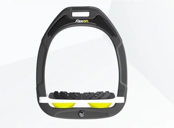 Flex-On Ultra Grip Steigbügel schräg Green Composite Anthrazit Weiß Gelb – Bild 1 von 1