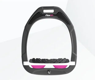 Flex-On Ultra Grip Steigbügel schräg Green Composite Anthrazit Weiß Rosa – Bild 1 von 1