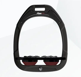 Flex-On Ultra Grip Steigbügelplatten aus Green Composite in Schwarz/Schwarz/Bordeaux – Bild 1 von 1
