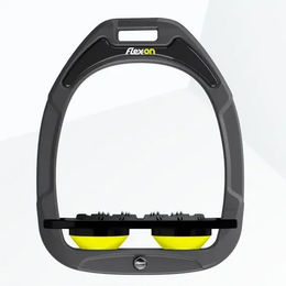Flex-on Ultra Grip Steigbügelplatten Green Composite Anthrazit Schwarz Gelb – Bild 1 von 1