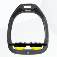 Produktbild von Flex-on Ultra Grip Steigbügelplatten Green Composite Anthrazit Schwarz Gelb