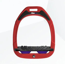 Flex-On Ultragrip Gekippte Steigbügel Green Composite Rot Schwarz Violett – Bild 1 von 1