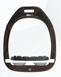 Flex-On Ultragrip Schräge Steigbügel aus Green Composite in Braun Weiß Grau – Bild 1 von 1