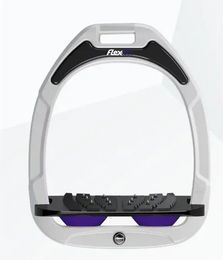 Flex-On Ultragrip Schräge Steigbügel aus Green Composite in Weiß Schwarz Violett – Bild 1 von 1