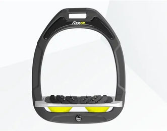 Flex-On Ultragrip Steigbügel schräg Green Composite Anthrazit Grau Gelb – Bild 1 von 1