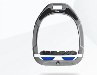 Flex-On Ultragripe Steigbügel aus Aluminium in Weiß-Blau mit Green Composite – Bild 1 von 1