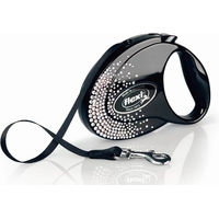 Produktbild von FLEXI Automatik Hundeleine Glam Splash Crystal M Gurtband 5m Schwarz