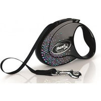 Produktbild von FLEXI Automatik-Hundeleine Glam Splash Mystic M Gurtband Schwarz 5m - 5 m
