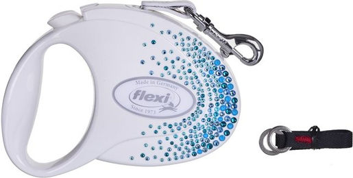 FLEXI Automatische Hundeleine Glam Splash Ocean M Tape 5m Blau Weiß für mittlere Rassen - 5 m – Bild 1 von 2