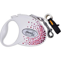 Produktbild von FLEXI Automatische Hundeleine Rollleine Glam Splash Pink Weiß 5m für mittlere Rassen - 5 m