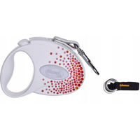 Produktbild von FLEXI Automatische Rollleine Glam Splash Orient für Hunde mit Swarovski-Kristallen 5m Weiß - 5 m