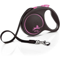 Produktbild von Flexi Black Design Rollleine für Hunde Größe L Schwarz Rosa 5 m - 5 m