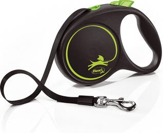 flexi Black Design Rollleine für Hunde Größe M mit 5 m Gurtband in Schwarz Grün - 5 m – Bild 1 von 12