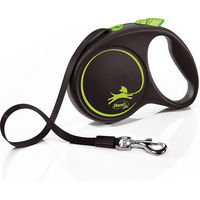 Produktbild von flexi Black Design Rollleine für Hunde Größe M mit 5 m Gurtband in Schwarz Grün - 5 m