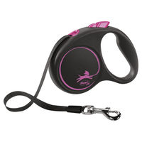 Produktbild von Flexi Black Design Rollleine für Hunde kleine Rassen Schwarz Rosa Größe S 5 m - 5 m