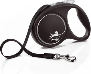 Flexi Black Design Rollleine für Hunde mit Gurtband Schwarz Silber Größe M 5 m - 5 m – Bild 1 von 13