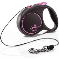 Produktbild von flexi Black Design Rollleine XS Seil 3 m Rosa Schwarz für kleine Hunde - 3 m