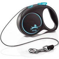 Produktbild von Flexi Black Design Rollleine XS Seil Blau Schwarz 3 m für kleine Hunde - 3 m