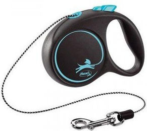 Flexi Black Design S Rollleine Seil Blau Schwarz für Hunde kleiner Rassen 5 m - 5 m – Bild 1 von 12
