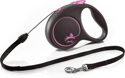 flexi Black Design S Rollleine Seil für kleine Hunde 5 m Rosa Schwarz - 5 m – Bild 1 von 13