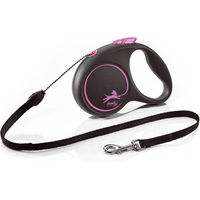 Produktbild von flexi Black Design S Rollleine Seil für kleine Hunde 5 m Rosa Schwarz - 5 m
