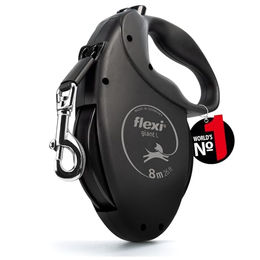 flexi Giant Black Edition Rollleine für große Hunde mit Gurtband Schwarz Größe L 8 m – Bild 1 von 11