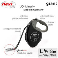 Produktbild von Flexi Giant Plus Rollleine für Hunde bis 50 kg 8 m Schwarz - 8 m