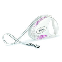 Produktbild von flexi Glam Rollleine für Hunde mit Swarovski-Kristallen Weiß Mittel - 5 m
