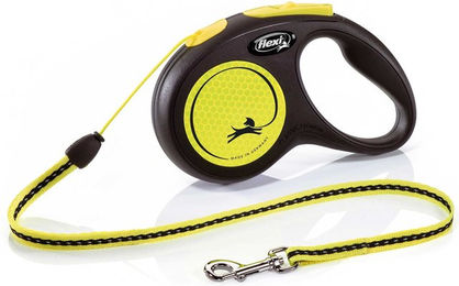 Flexi Neon Reflect Rollleine Seilleine für kleine Hunde Schwarz Gelb 5 m – Bild 1 von 4