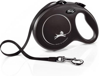 Flexi New Classic Gurt-Rollleine für Hunde große Rassen Schwarz 8 m - 8 m – Bild 1 von 13