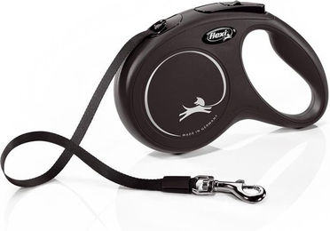 Flexi New Classic Gurt-Rollleine für Hunde in Schwarz, Größe M, 5 m Länge - 5 m – Bild 1 von 12
