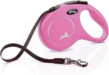 Flexi New Classic Gurtband-Rollleine für Hunde Größe M 5m Rosa - 5 m – Bild 1 von 13