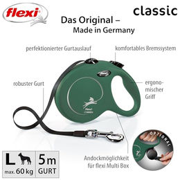 flexi New Classic Rollleine für Hunde in Grün Größe L – Bild 1 von 6