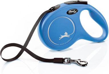 flexi New Classic Rollleine für Hunde mit Gurtband Größe M 5 m Blau bis 25 kg - 5 m – Bild 1 von 13