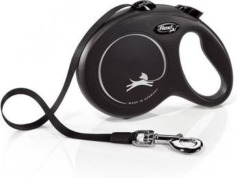 Flexi New Classic Rollleine für Hunde mit Gurtband Schwarz Größe L 5 m - 5 m – Bild 1 von 12