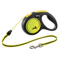 Produktbild von Flexi New Classic Rollleine Seil Neon Schwarz Gelb Größe M für Hunde mittlere Rassen - 5 m