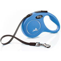 Produktbild von flexi New Classic S Gurtband Rollleine für kleine Hunde bis 15 kg Blau 5 m - 5 m