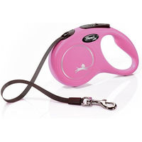 Produktbild von Flexi New Classic S Rollleine aus Gurtband für kleine Hunde in Rosa 5 m - 5 m