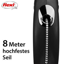 flexi New Classic Seil-Rollleine für kleine Hunde bis 12 kg Schwarz S 8m - 8 m – Bild 1 von 13