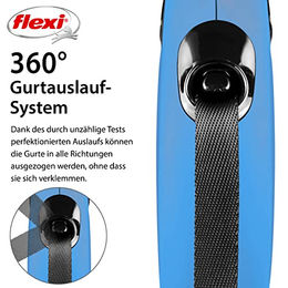 flexi New Classic XS Rollleine mit Gurtband für kleine Hunde bis 12 kg Blau - 3 m – Bild 1 von 8