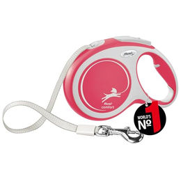 flexi New Comfort Rollleine für Hunde mit Gurtband, Rot, Größe L, 8 m - 8 m – Bild 1 von 9