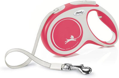 Flexi New Comfort Rollleine mit Gurtband für Hunde, Größe M, 5 m, Rot - 5 m – Bild 1 von 12