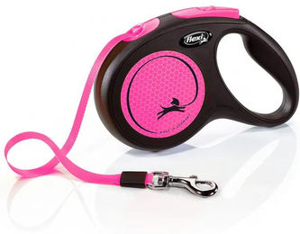 flexi New Neon Gurt-Leine für Hunde Größe M 5 m Schwarz/Neon-Pink - 5 m – Bild 1 von 13