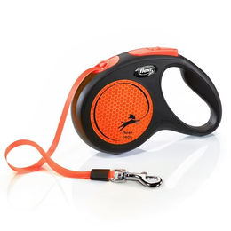 flexi New Neon Gurt-Rollleine für Hunde Größe M 5m Orange/Schwarz - 5 m – Bild 1 von 10