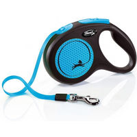 Produktbild von Flexi New Neon Rollleine für Hunde Größe M mit Gurtband 5 m Blau - 5 m