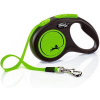 Produktbild von Flexi New Neon Rollleine für Hunde mit Gurtband Größe S Grün - 5 m