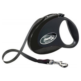 Produktbild von flexi Rollleine aus Leder Schwarz Größe M für mittlere Hunderassen - 5 m