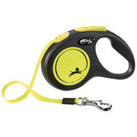 Produktbild von Flexi Rollleine für Hunde mit Gurtband Neon Schwarz Gelb 5m Größe S - 5 m